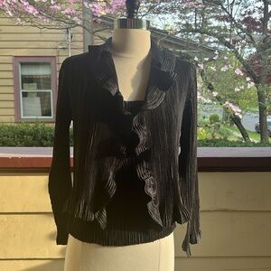 Crinkle jacket to wear over crinkle tank (sold separately). Elegant fun top